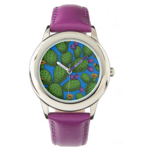 Montre Opuntie de floraison en bleu