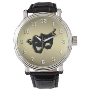 Montre Or de théâtre de comédie et de tragédie