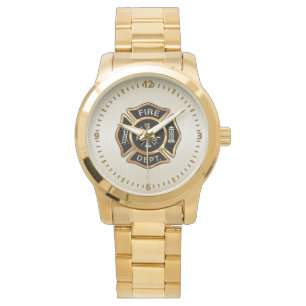 Montre Or d'insigne de corps de sapeurs-pompiers