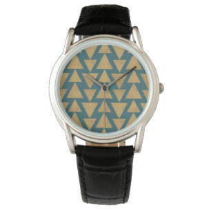 Montre Or extérieur d'étape   de Geo et motif turquoise
