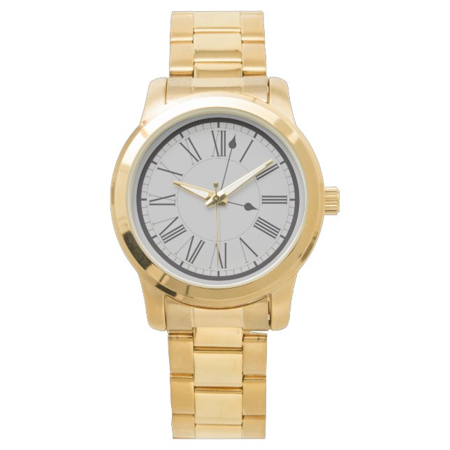 Montre Or gris moderne pour hommes (devant)