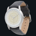 Montre Or sur le motif mandarin blanc orné<br><div class="desc">Motif de mandala orné or sur arrière - plan blanc. Contactez-moi si vous avez besoin d'une combinaison de couleurs différente.</div>