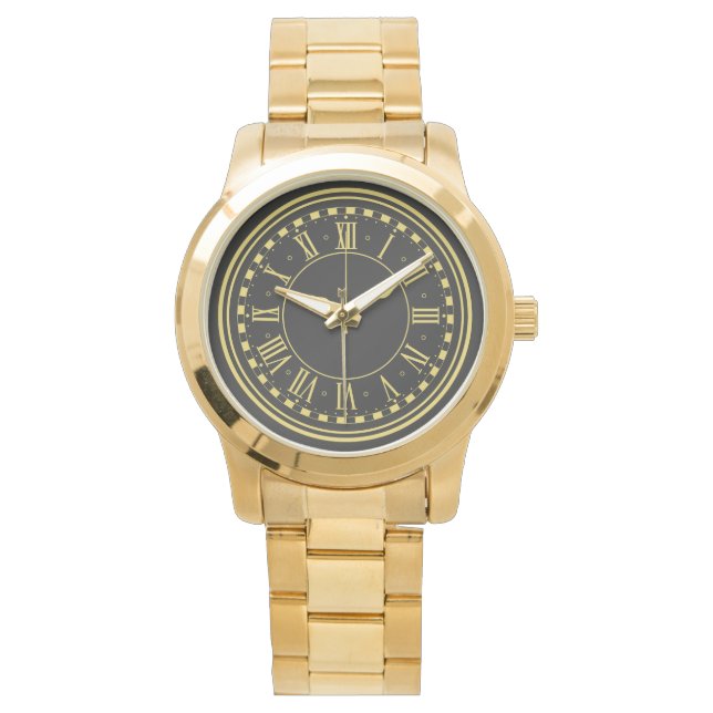 Montre Or Unisex monogramme surdimensionné (devant)
