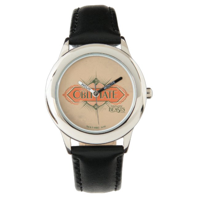 Montre Orange Art Déco Obliviate Spell Graphisme (devant)