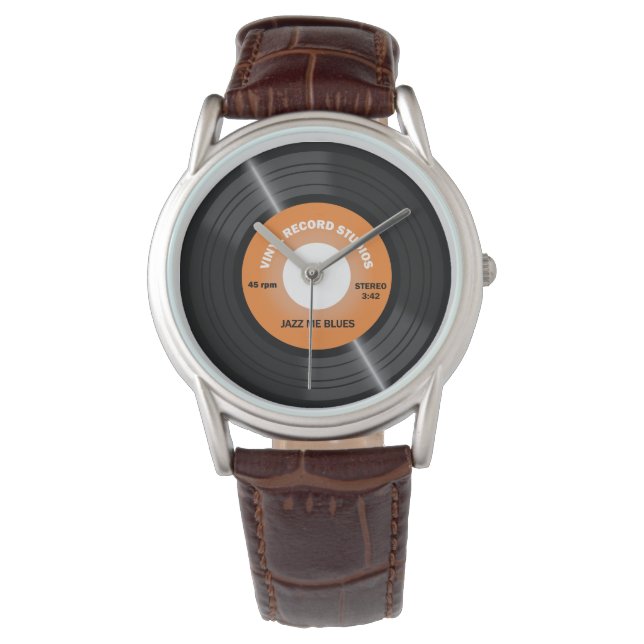 Montre Orange Vinyl 45 t/min (devant)