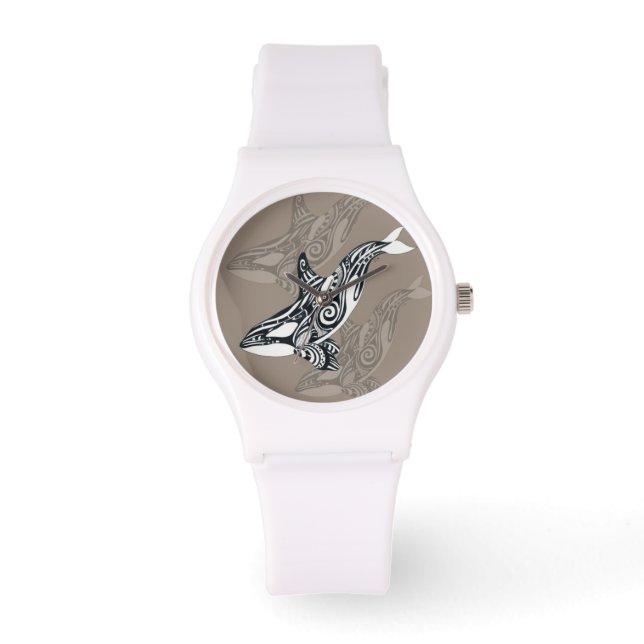 Montre Orca Killer Whale Tlingit Indigo Taupe encre (Recto)