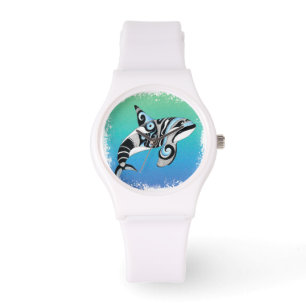 Montre Orca Tribal Doodle Ink Blue