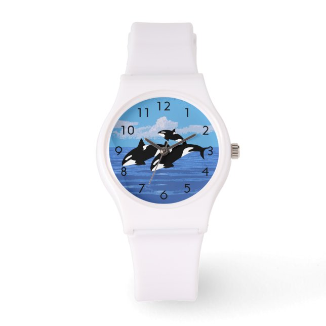 Montre Orcas Custom Sporty White Silicon Watch (Recto)