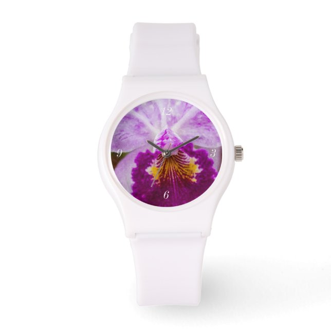 Montre Orchidée mauve de passion (Recto)