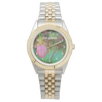 Orchidée Sauvage Rose Lady Slipper Et Evergreens