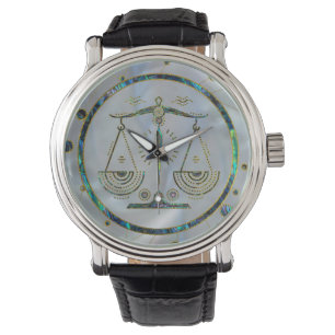 Montre Ormeau d'or de zodiaque de Balance sur la