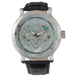 Montre Ormeau d'or de zodiaque de Bélier sur la