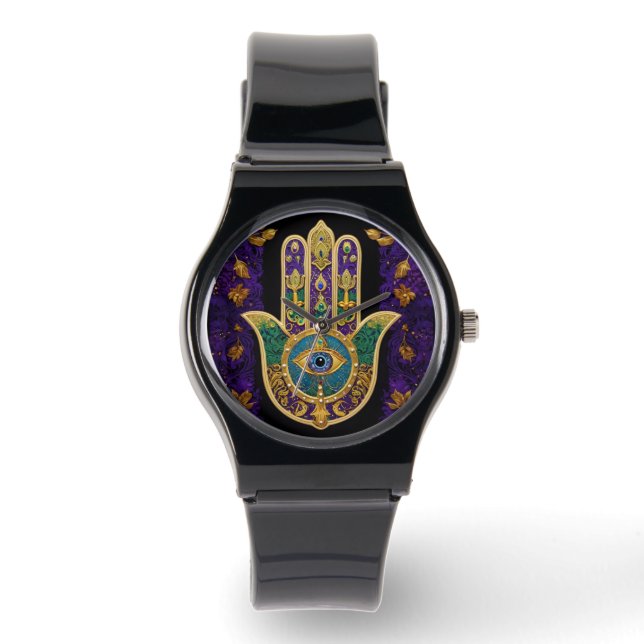 Montre Ornate Gold Troisième Oeil Hamsa (Recto)