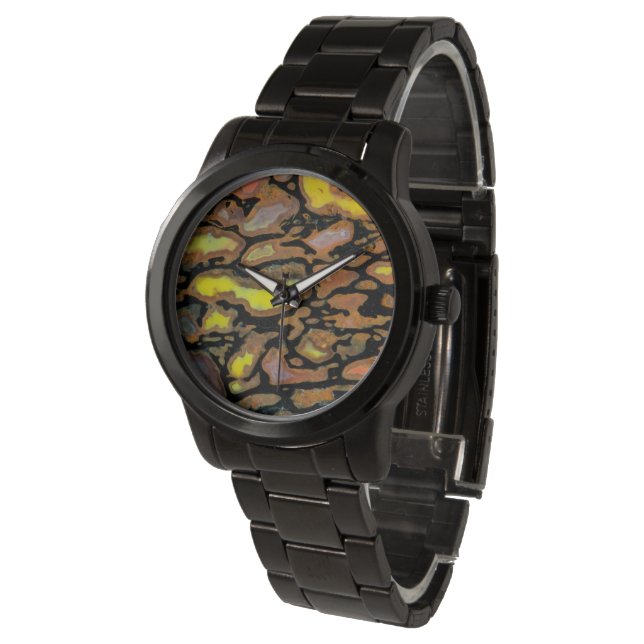 Montre Os de dinosaure multicolore (Incliné)