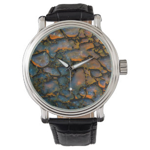 Montre Os de dinosaure pétrifié orange
