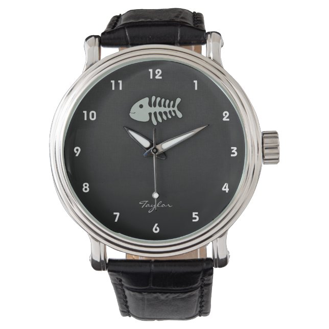 Montre Os de poisson gris cendré (devant)