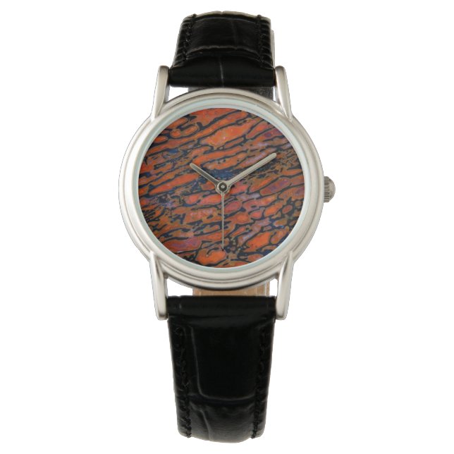 Montre Os fossile de dinosaure pétrifié rouge (devant)