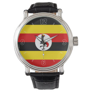 Montre Ouganda Drapeau National Élégant Patriotique