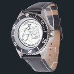 Montre Our First Father's Day Together - Personalized dad<br><div class="desc">Celebrate a special milestone with the Our First Father's Day Together - Personalized Engraved watch a perfect keepsake for a new dad. This unique and meaningful jewelry is a heartfelt way to commemorate his first Father’s Day with his new baby. Engraved with love, it’s a reminder of the incredible journey...</div>