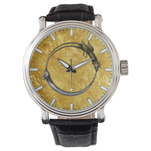 Montre Ouroboros Serpent & Dragon Gold Leaf (devant)