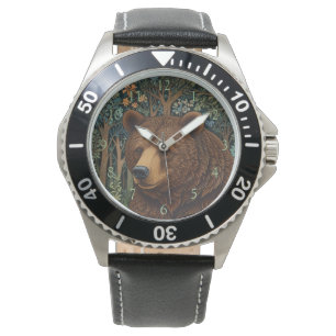 Montre Ours brun rétro boho