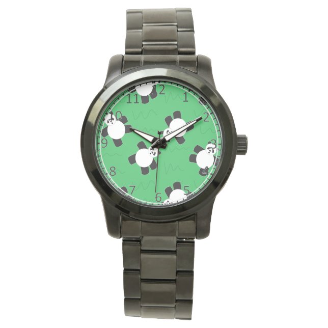Montre Ours de panda allongé sur l'herbe (devant)