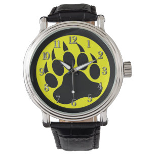 Montre Ours Paw Jaune et Noir