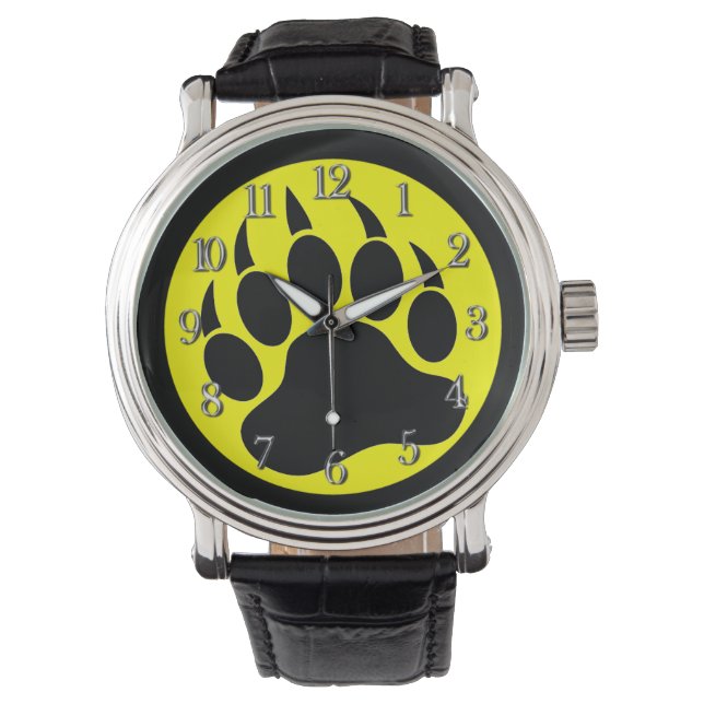 Montre Ours Paw Jaune et Noir (devant)