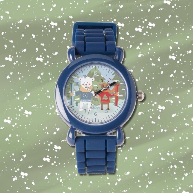 Montre Ours polaire et rennes avec skis (Créateur téléchargé)