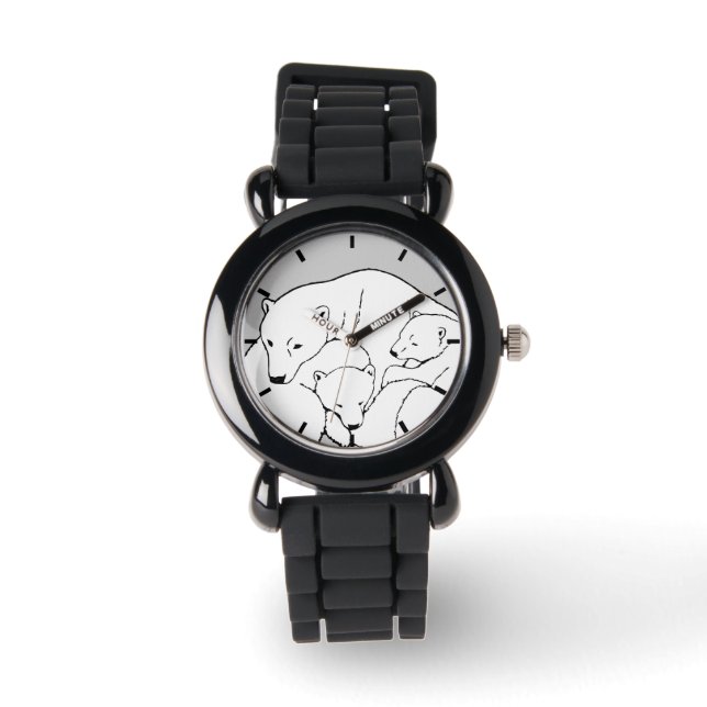 Montre Ours Polaire Observez Ours Faune Ours Cubs Regarde (Recto)