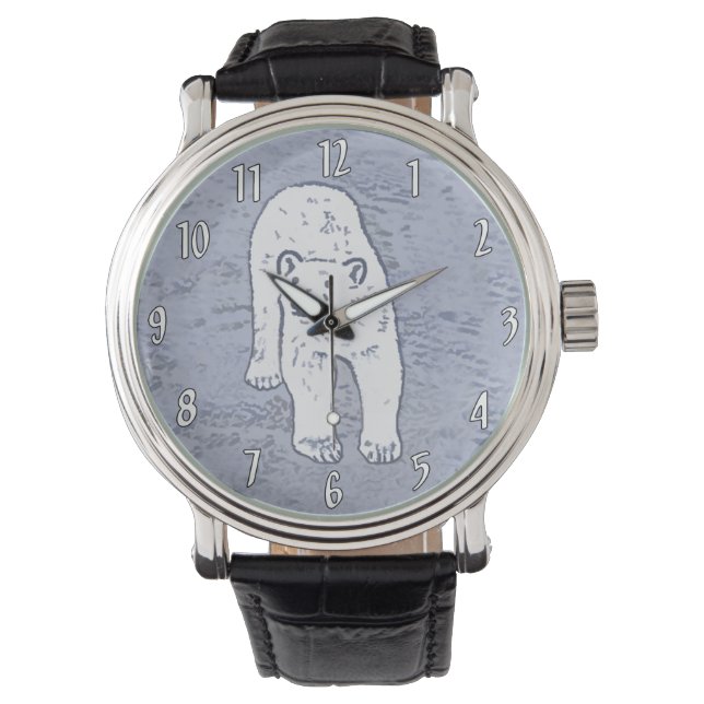 Montre Ours polaire sur la peinture sur glace - Art origi (devant)