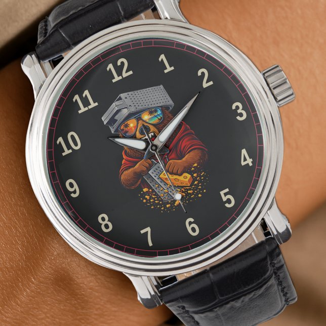Montre Ours Rétro Avec Chapeau Râpe à Fromage et Lunettes (Créateur téléchargé)