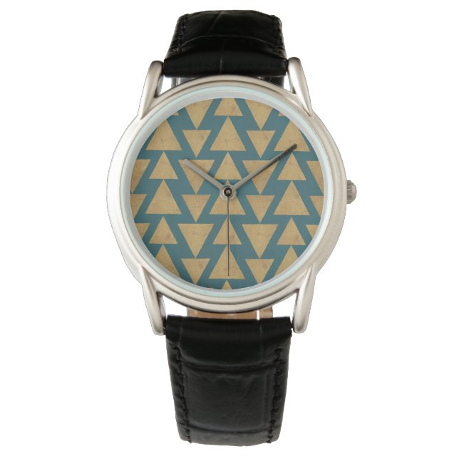 Montre Outdoor | Gold & Dark Teal Pattern (devant)