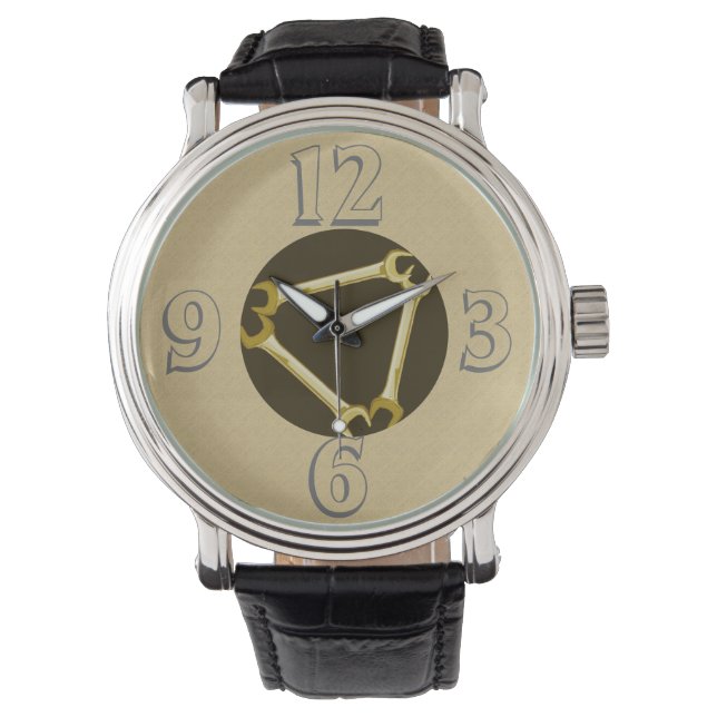 Montre Outil pour hommes Gold Wrench Car Mécanique (devant)