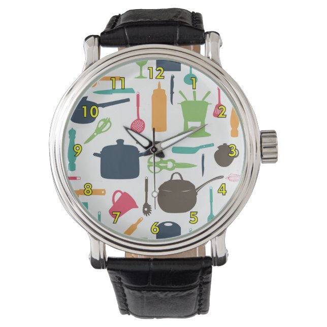 Montre Outils Cuisine Cute Illustration Silhouette (devant)