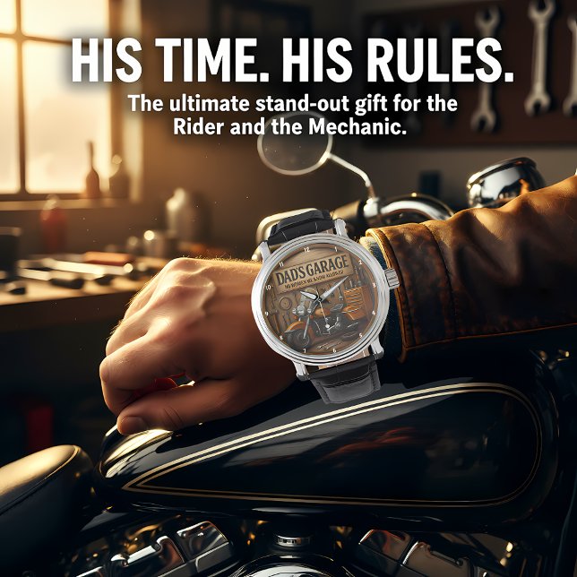Montre Outils de moto sur le thème de garage rustique pou (Créateur téléchargé)
