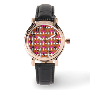 Montre Ovales orange et rose