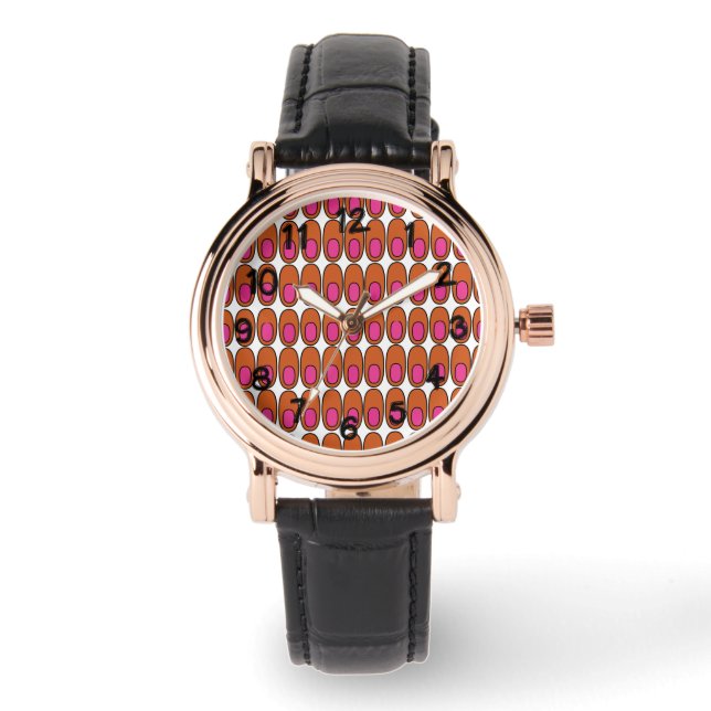 Montre Ovales orange et rose (Recto)