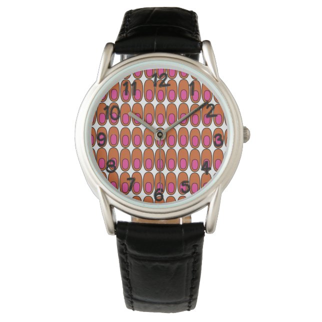 Montre Ovales orange et rose (devant)