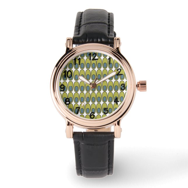 Montre Ovales verts et gris récurrents (Recto)