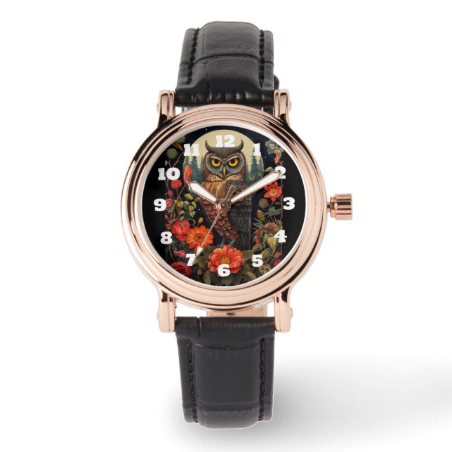 Montre Owl at Night with a Full Moon (Recto)
