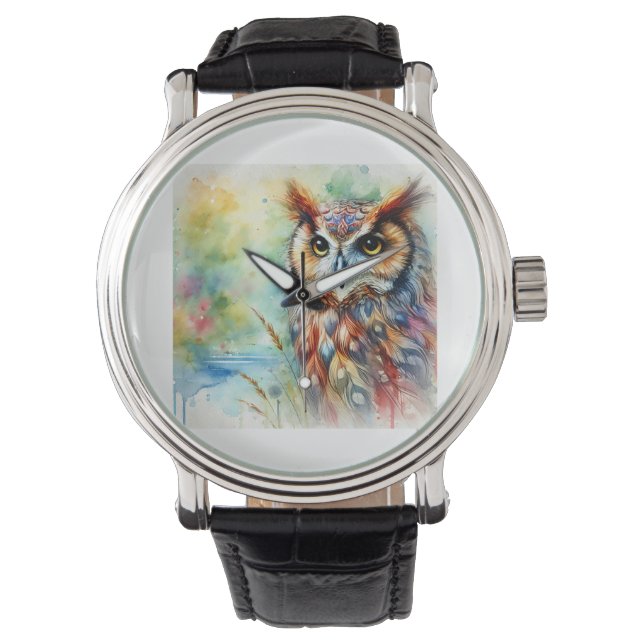Montre Owls serenity 030924AREF105 - Watercolor (devant)