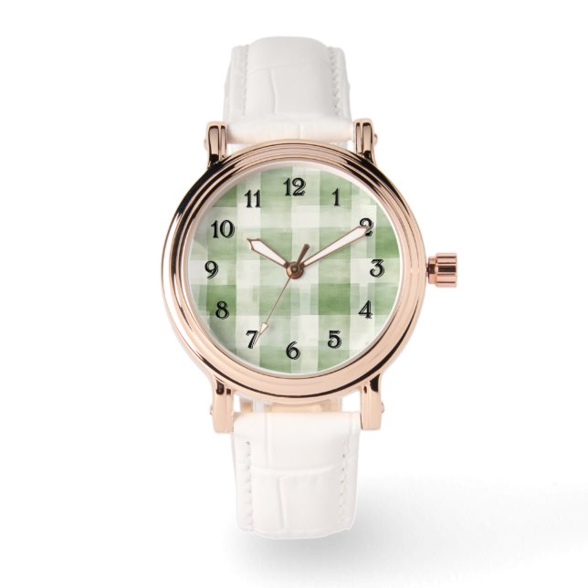 Montre Paillettes Western Green Cream (Recto)