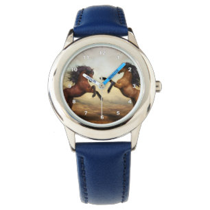 Montre paire de chevaux sauvages