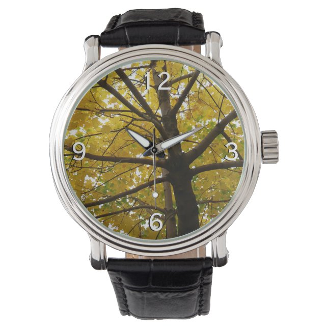 Montre Paire d'érables jaunes Nature d'automne (devant)