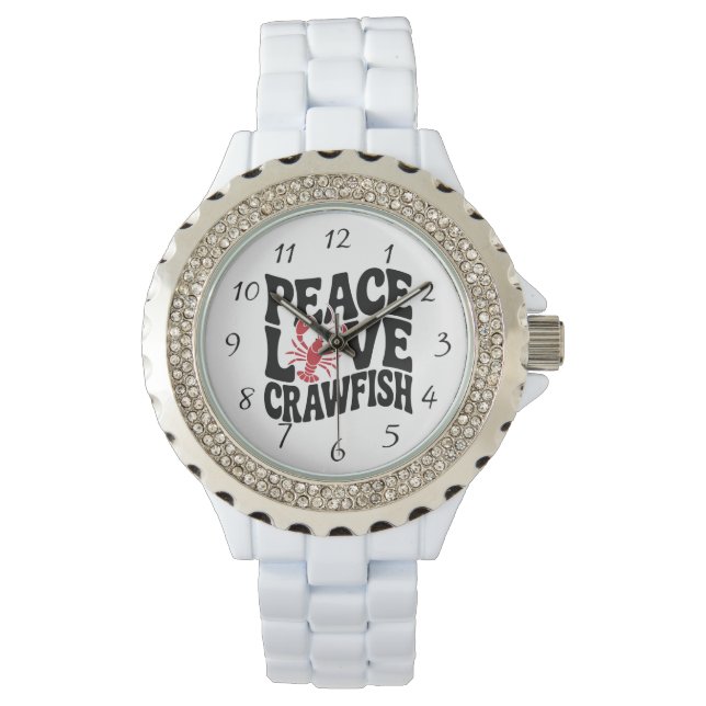 Montre Paix Amour et Écrevisses Cajun  (devant)