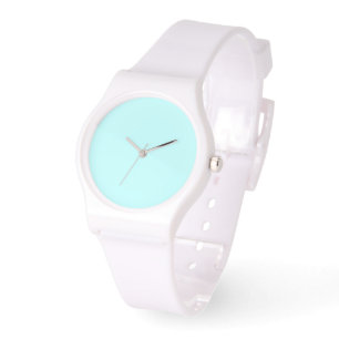 Montre Pale Aqua Dial Blanc Silicone