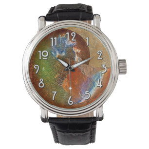 Montre "Paléo-chic" Opalized Sphenodiscus Ammonite Shell