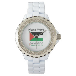 Montre Palestine et drapeau palestinien avec votre nom