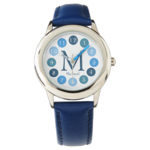 Montre Palette Couleur Bleue Jolie Monogramme Monographie